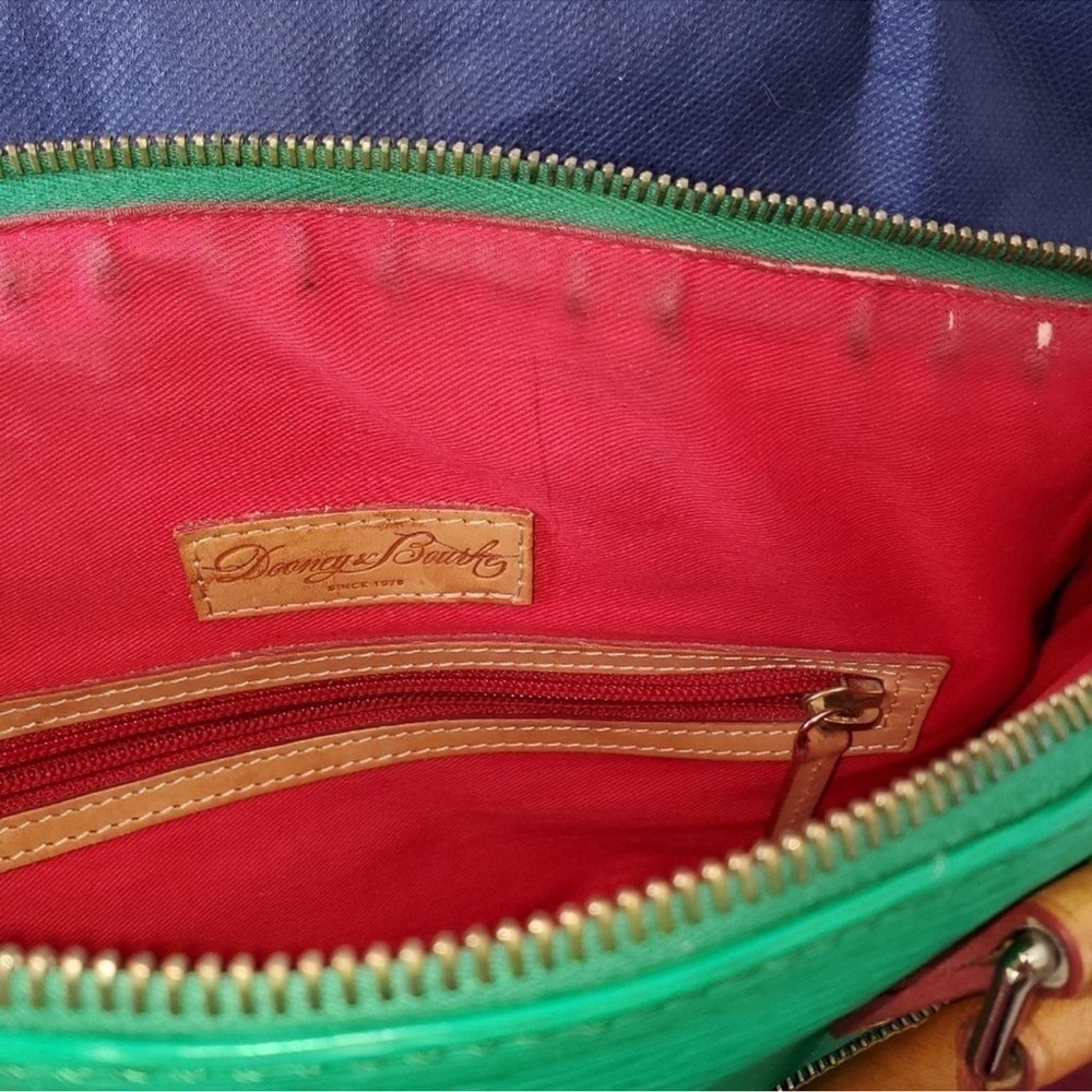 Dooney & Bourke green satchel crossbody purse. saffiano leather - Picture 5 of 11